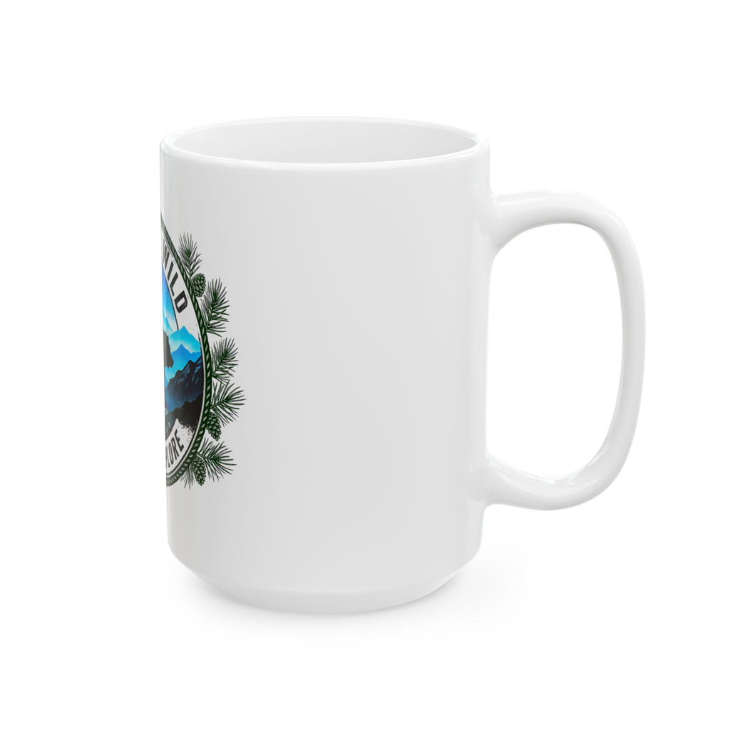 Into The Wild Ceramic Mug — "Seek & Explore" Bear Mountain Coffee Cup (11oz/15oz)