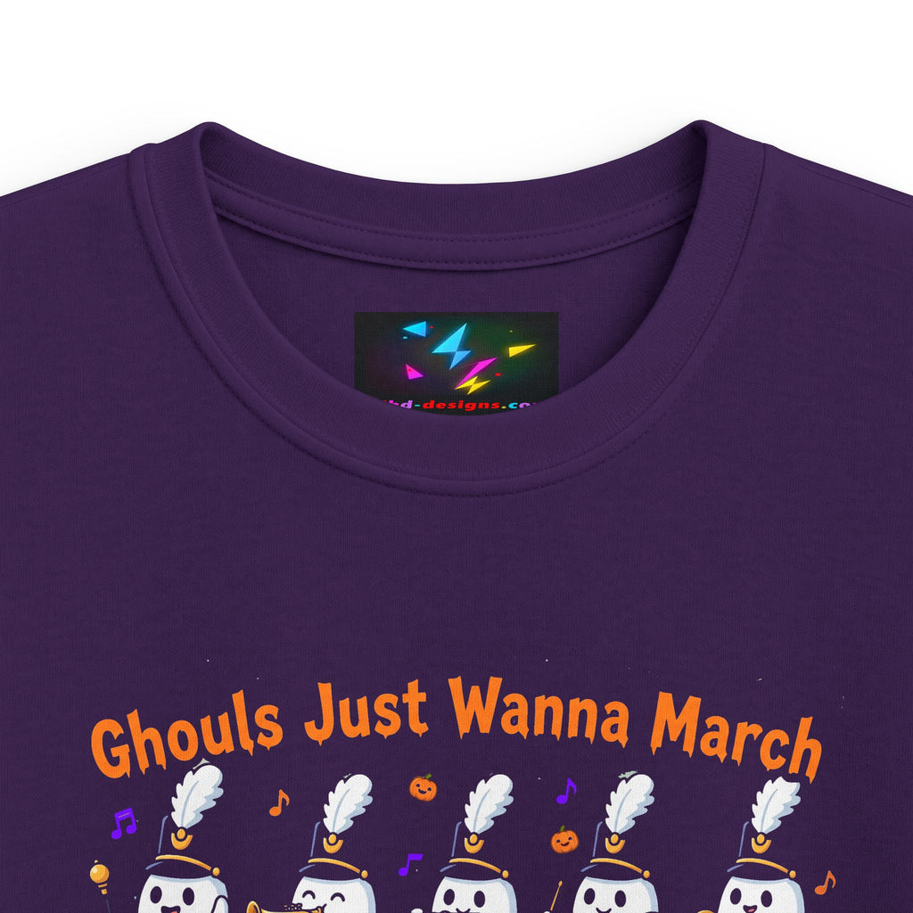 Kids Halloween T‑Shirt — "Ghouls Just Wanna March" Ghost Parade Tee