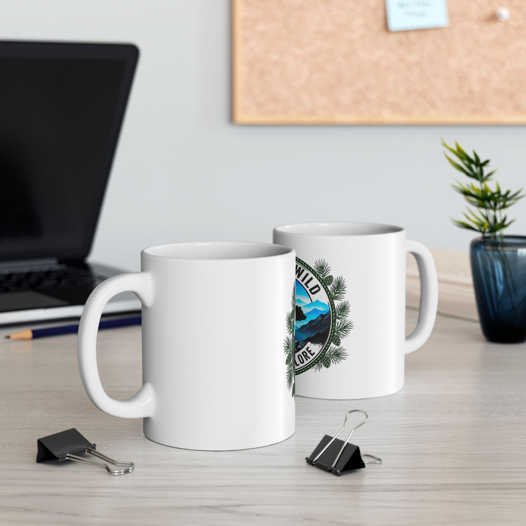 Into The Wild Ceramic Mug — "Seek & Explore" Bear Mountain Coffee Cup (11oz/15oz)
