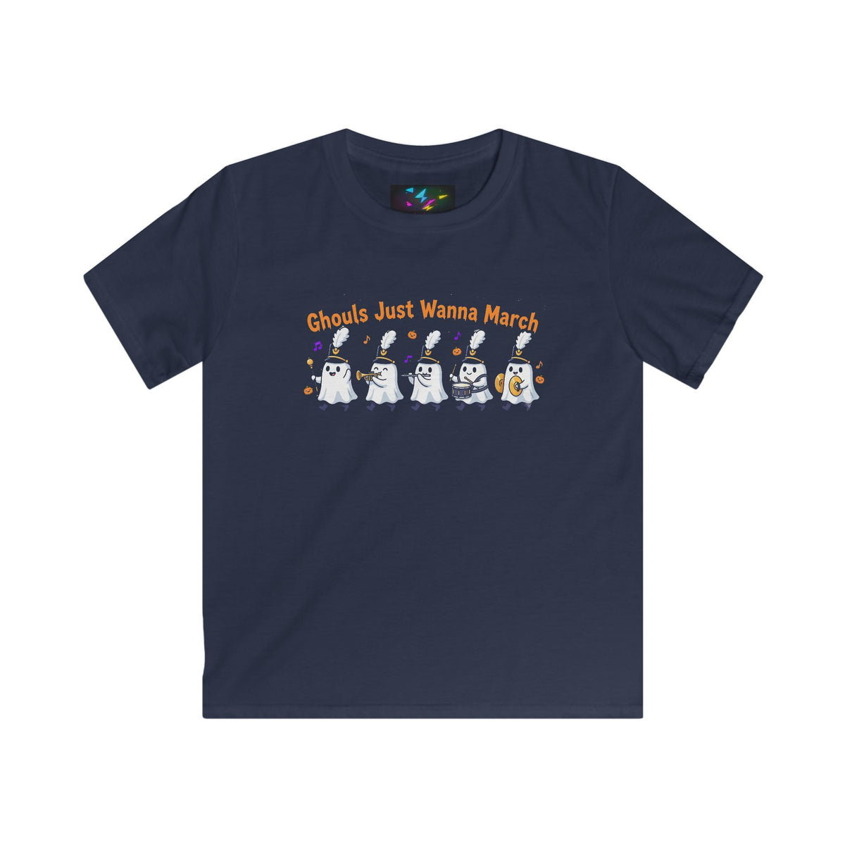 Kids Halloween T‑Shirt — "Ghouls Just Wanna March" Ghost Parade Tee