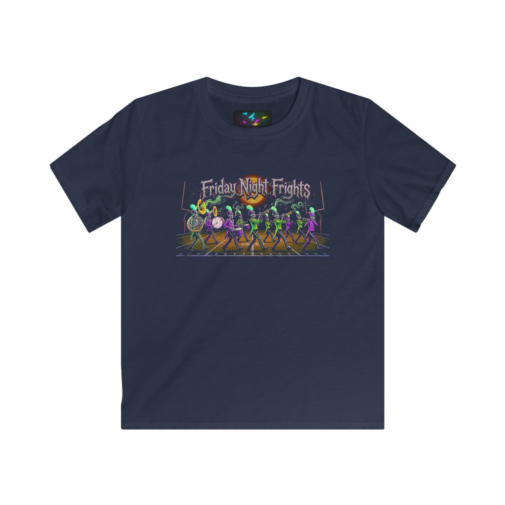 Kids Tee — "Friday Night Frights" Halloween Skeleton Parade Shirt