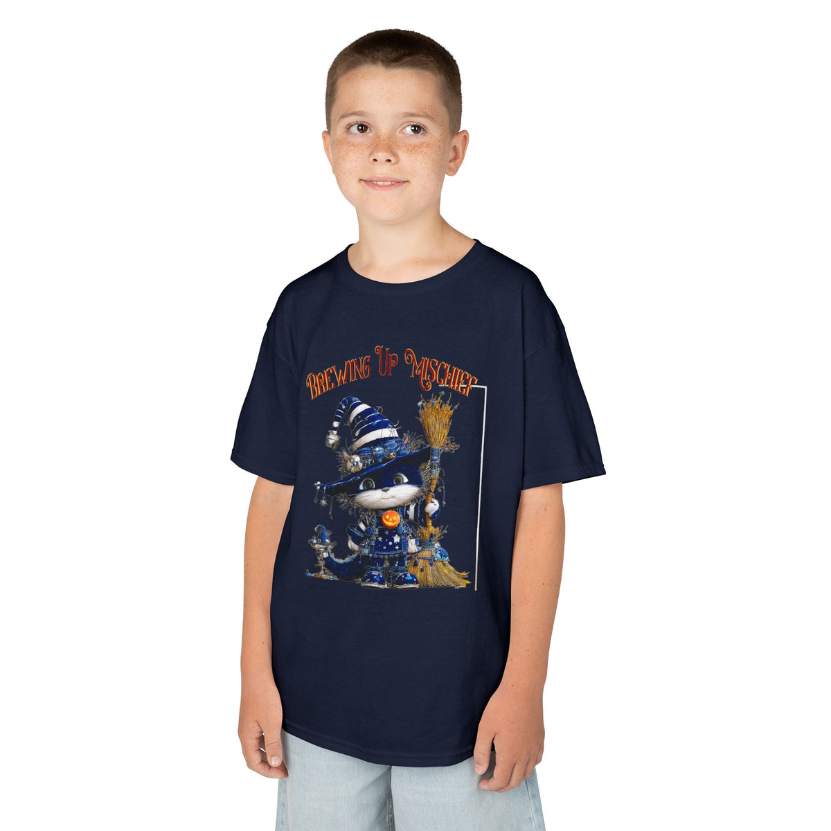 Kids Tee — 'Brewing Up Mischief' Wizard Cat Graphic Shirt