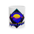 Roam Free Mountain Sunset Ceramic Mug — Adventure Travel Coffee Cup (11oz/15oz)