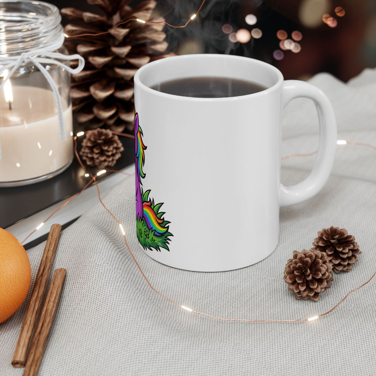 Unicorn Mug — Funny "Nae to Veggies" Grumpy Rainbow Unicorn Ceramic Coffee Cup (11oz/15oz)