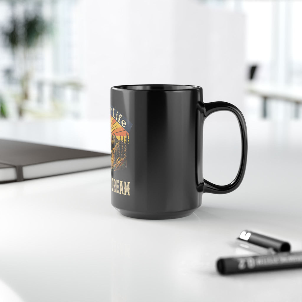 Outdoor Life Mug — "Living the Dream" Camping Coffee Cup
