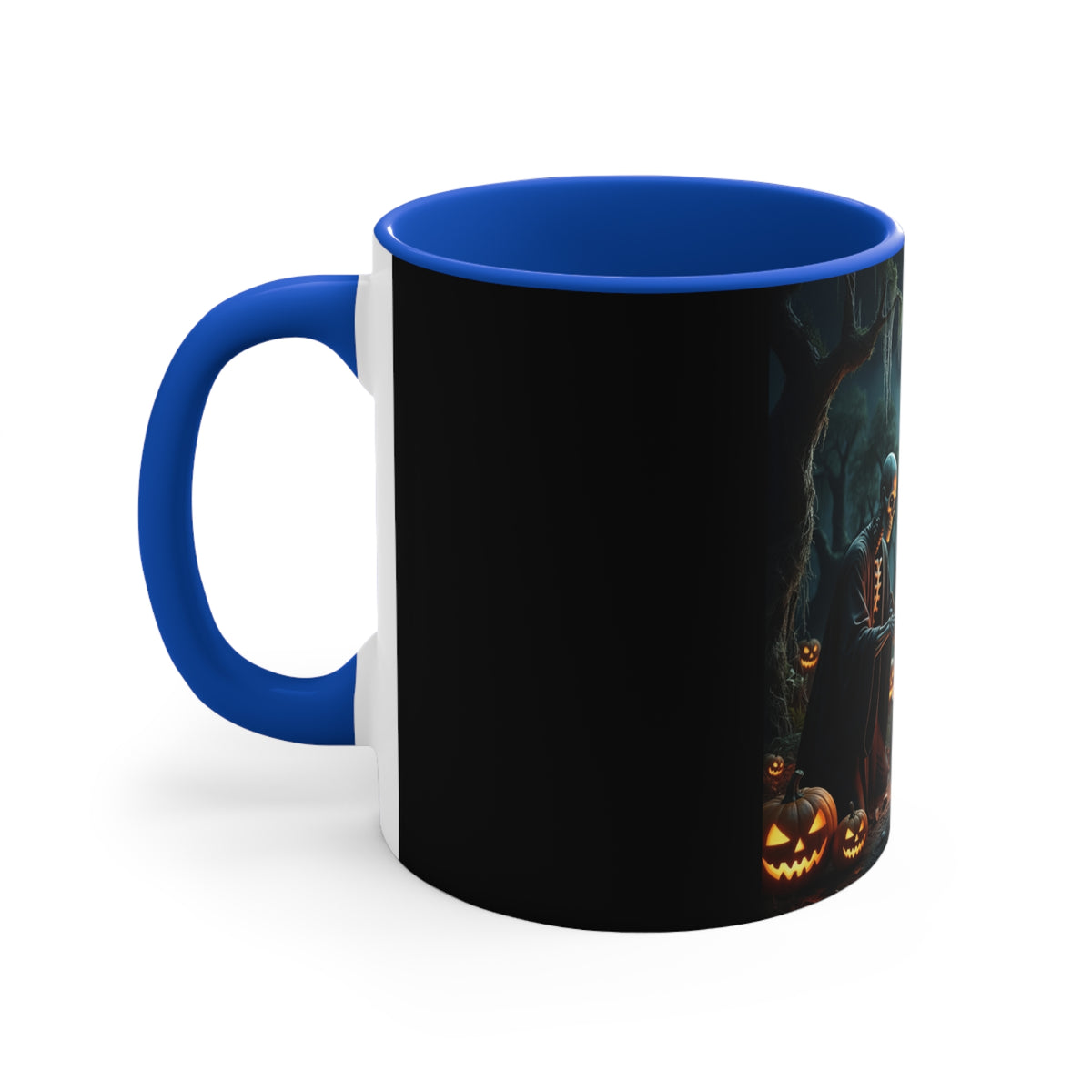 Halloween Skeleton Cauldron Mug — Spooky Pumpkin Night Coffee Cup