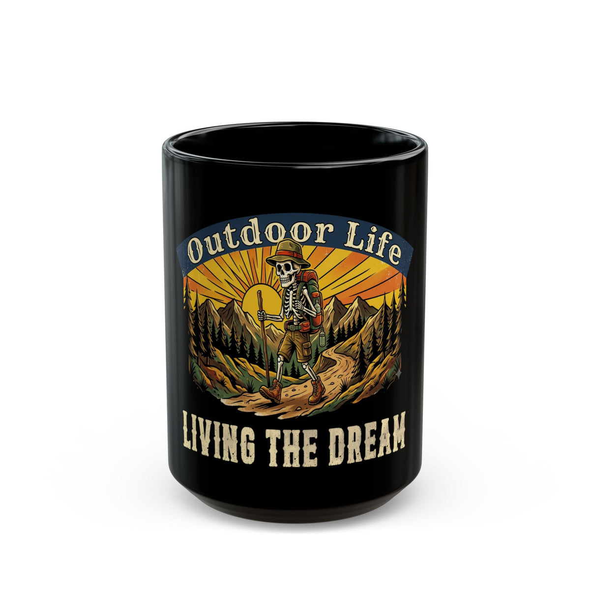 Outdoor Life Mug — "Living the Dream" Camping Coffee Cup
