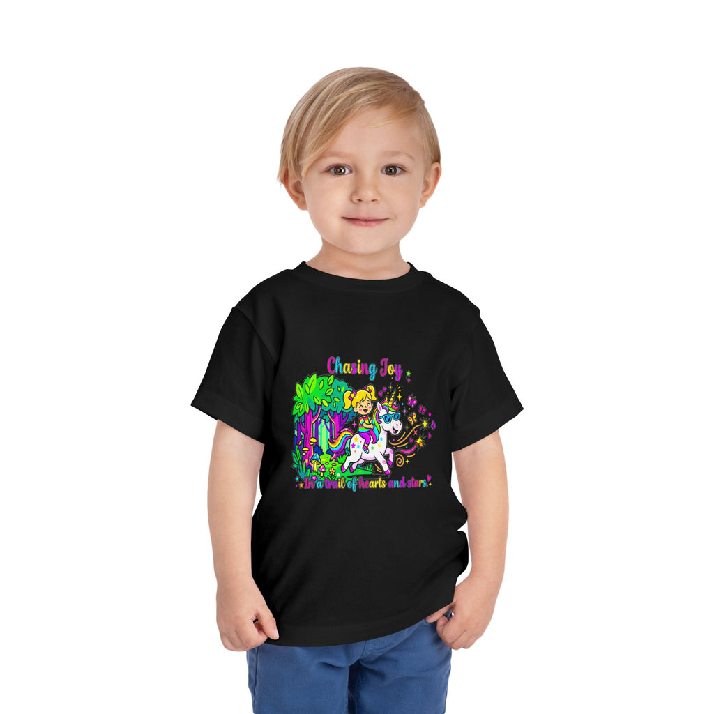 Chasing Joy Unicorn Toddler Tee — Colorful Magical Adventure Shirt