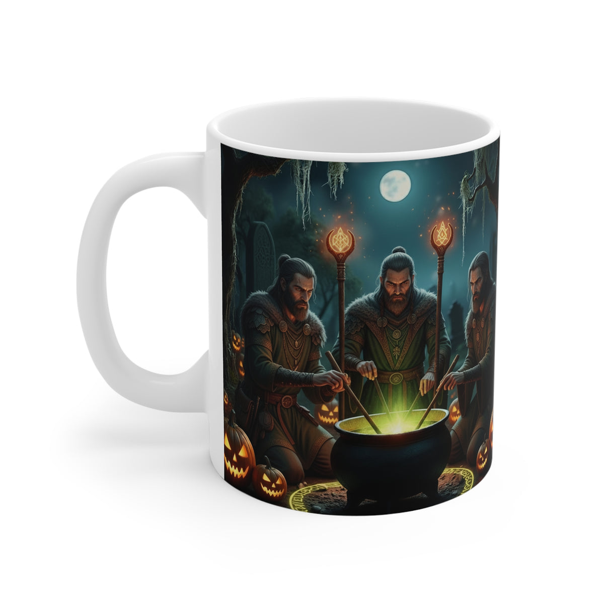 Halloween Cauldron Mug — Spooky Night Pumpkin & Witchcraft Coffee Cup