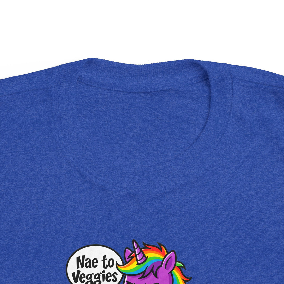 Toddler Unicorn Tee — Cute Purple Unicorn Saying "Nae to Veggies"