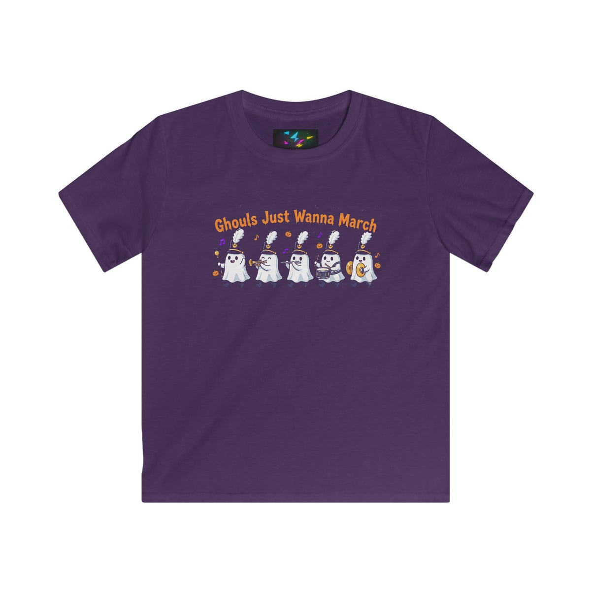 Kids Halloween T‑Shirt — "Ghouls Just Wanna March" Ghost Parade Tee