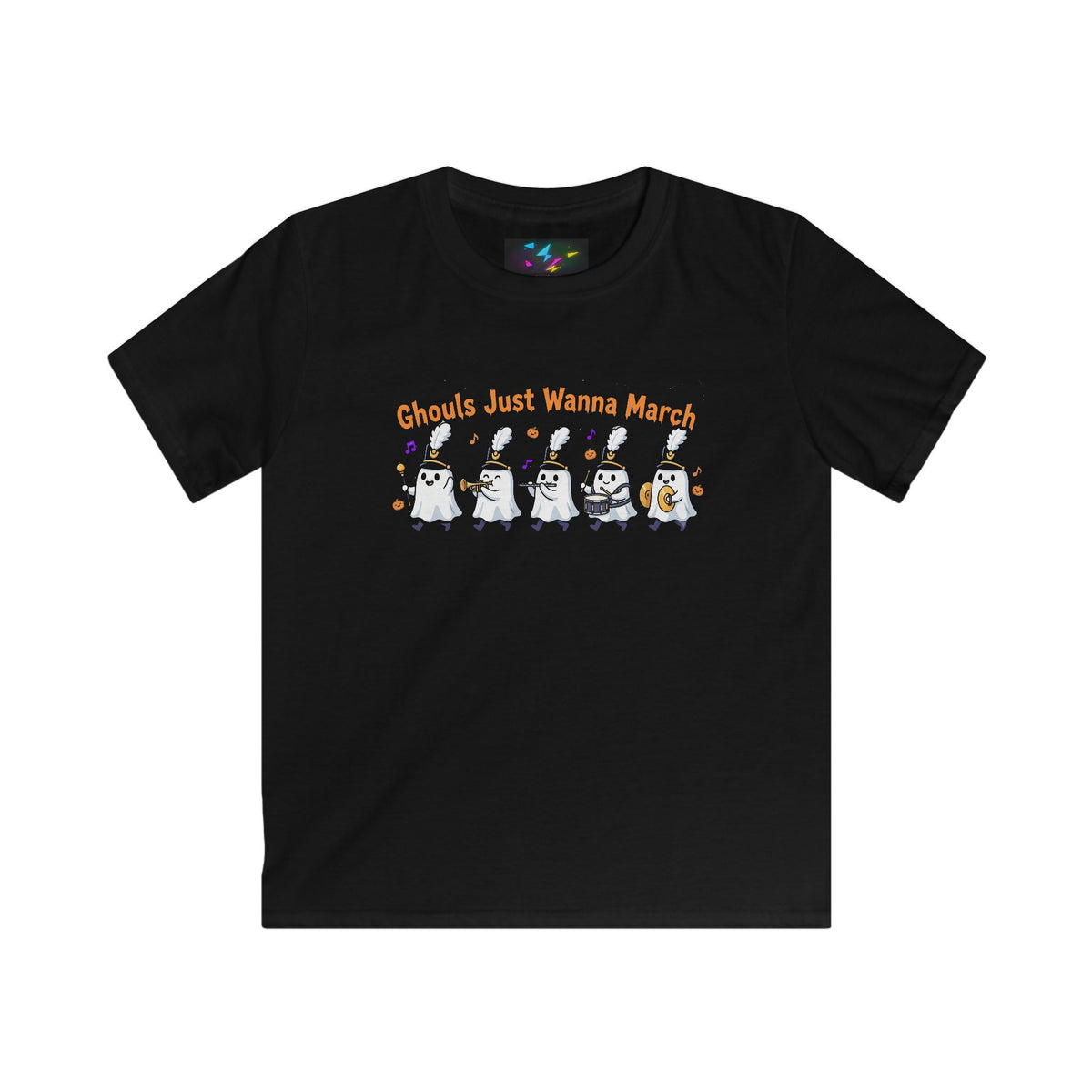 Kids Halloween T‑Shirt — "Ghouls Just Wanna March" Ghost Parade Tee