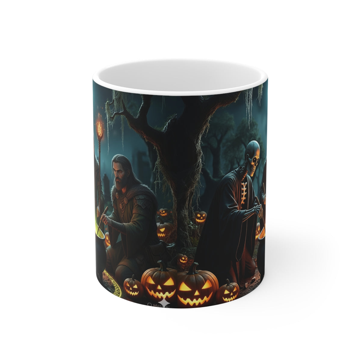 Halloween Cauldron Mug — Spooky Night Pumpkin & Witchcraft Coffee Cup