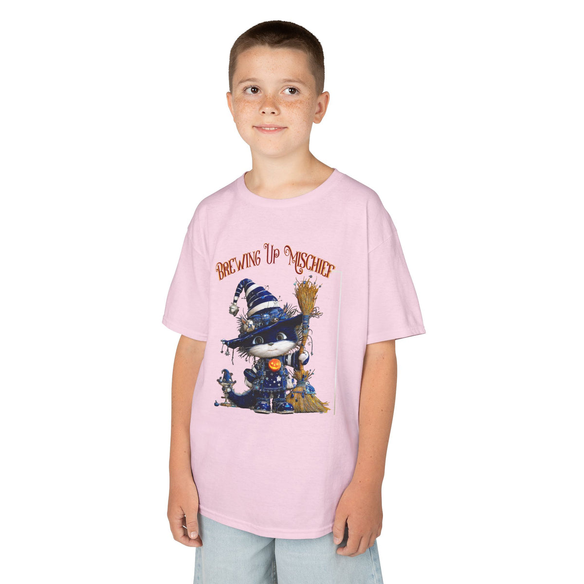 Kids Tee — 'Brewing Up Mischief' Wizard Cat Graphic Shirt