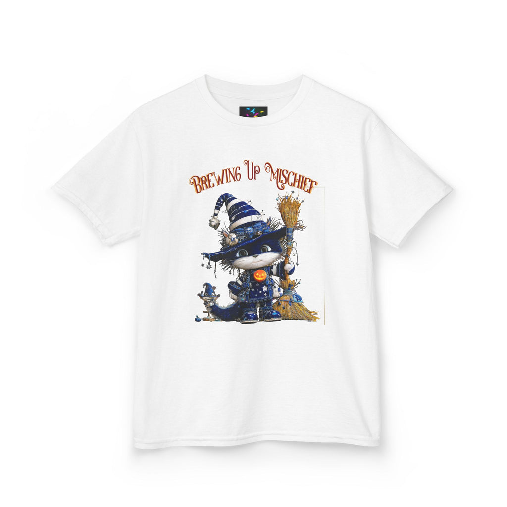 Kids Tee — 'Brewing Up Mischief' Wizard Cat Graphic Shirt