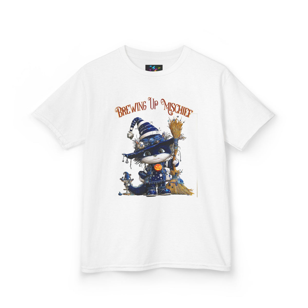 Kids Tee — 'Brewing Up Mischief' Wizard Cat Graphic Shirt