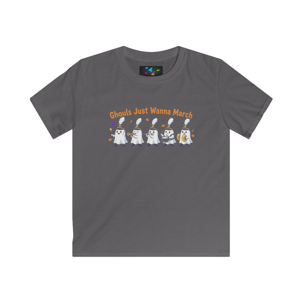 Kids Halloween T‑Shirt — "Ghouls Just Wanna March" Ghost Parade Tee
