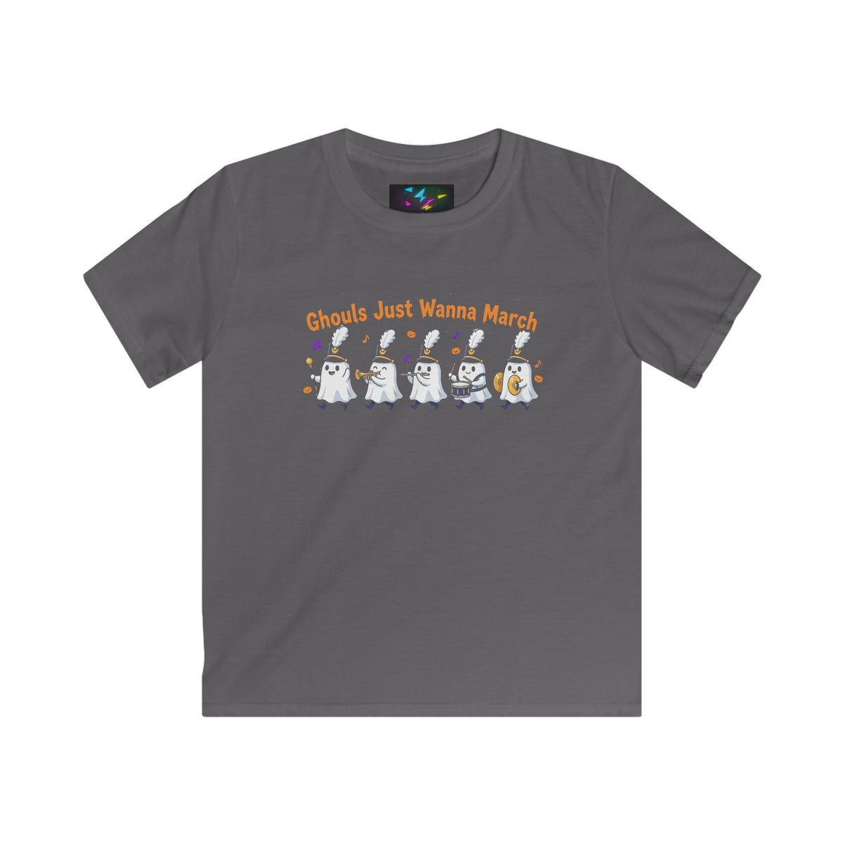 Kids Halloween T‑Shirt — "Ghouls Just Wanna March" Ghost Parade Tee