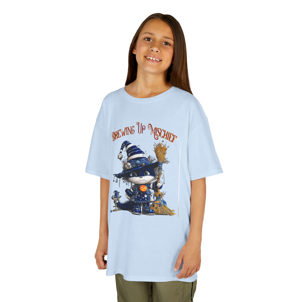 Kids Tee — 'Brewing Up Mischief' Wizard Cat Graphic Shirt