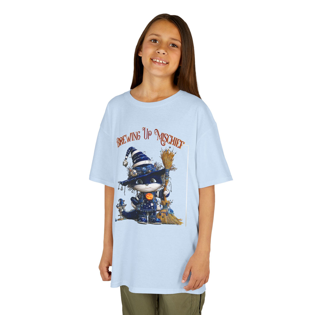 Kids Tee — 'Brewing Up Mischief' Wizard Cat Graphic Shirt