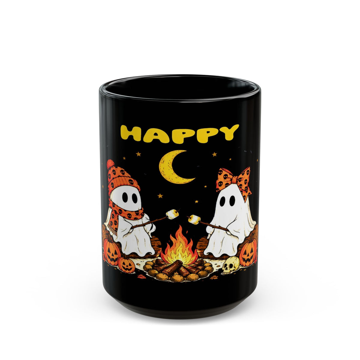 Halloween Ghosts Campfire Mug — "Happy Halloween" 11oz/15oz