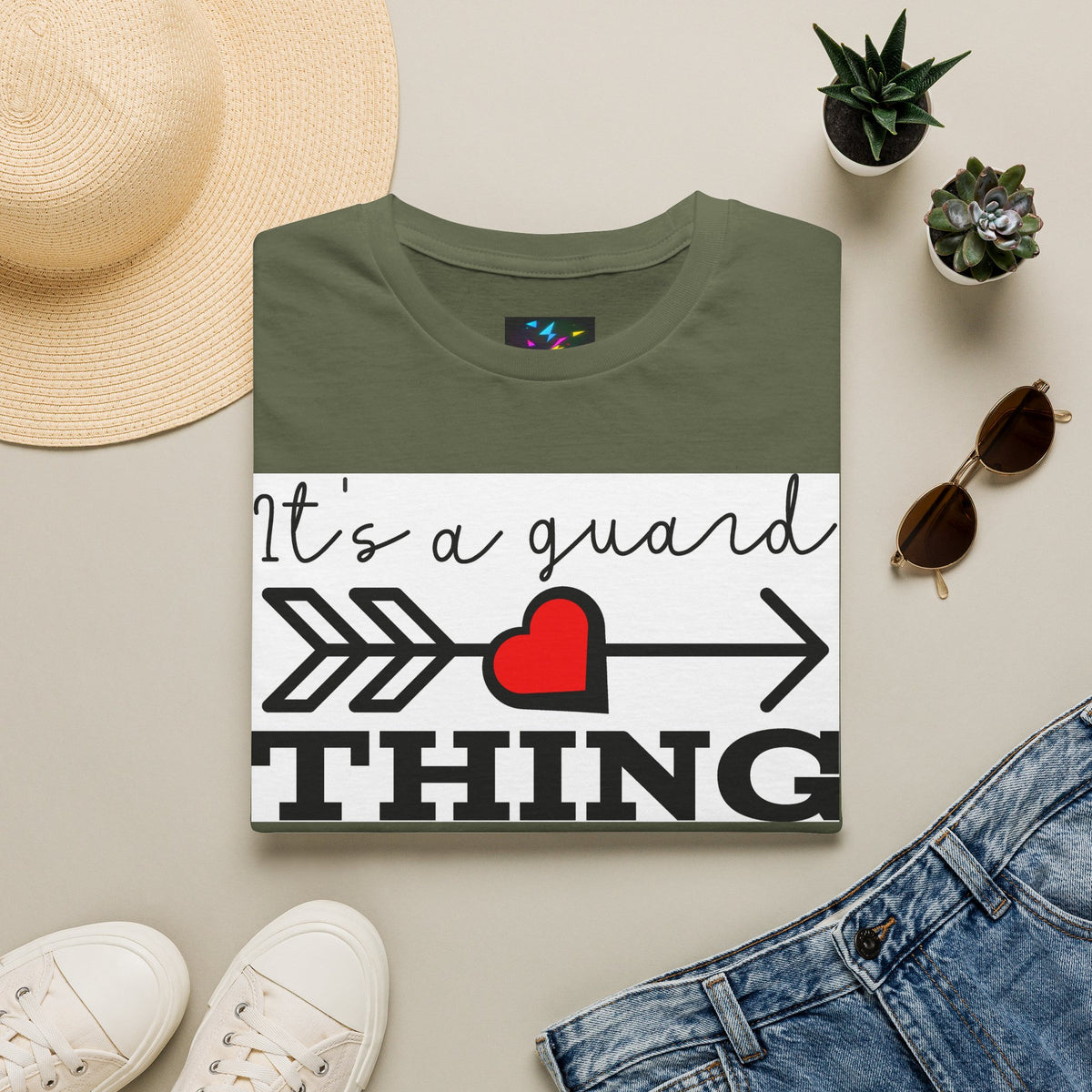 It's a Guard Thing T-Shirt — Heart Arrow Design for Security & Protector Moms