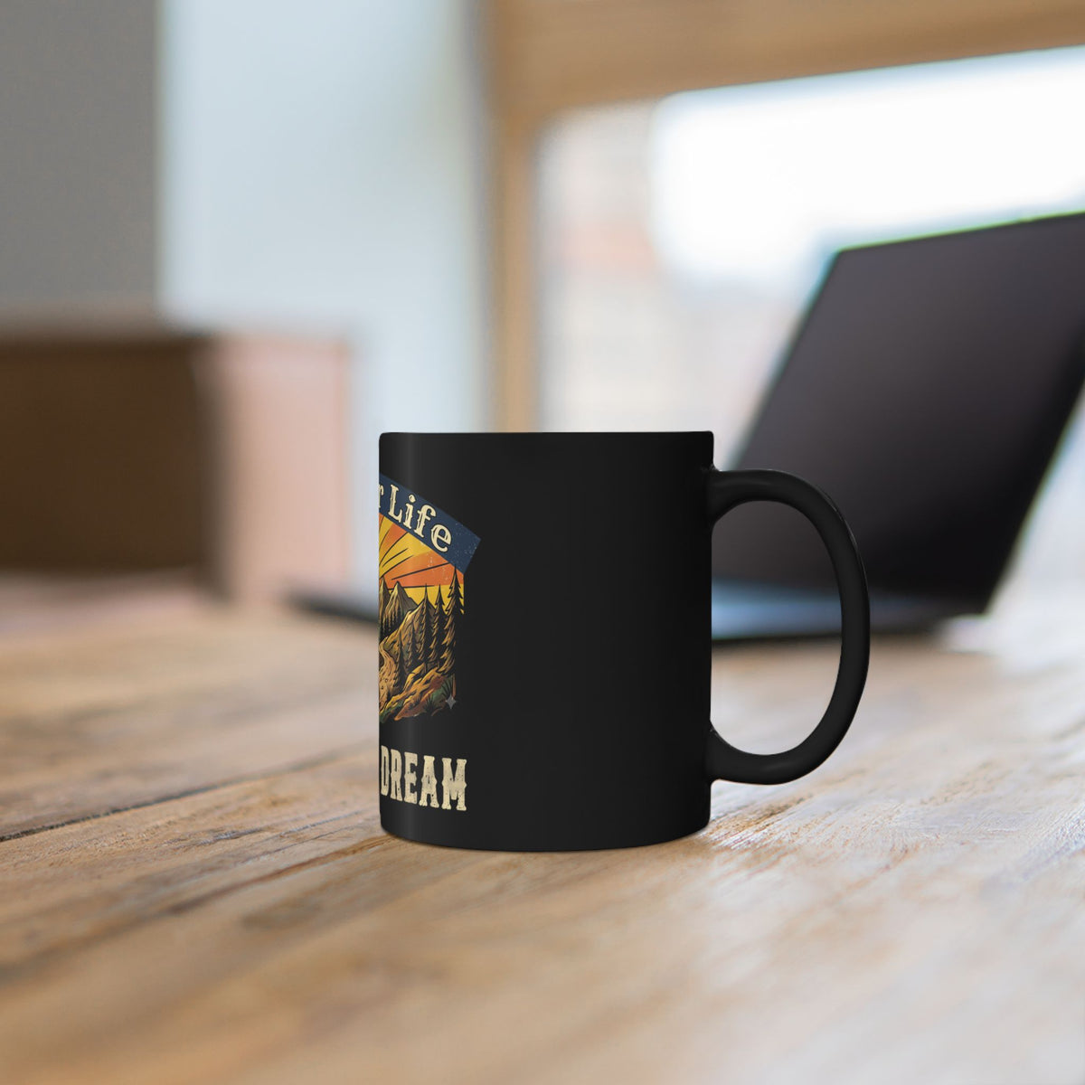 Outdoor Life Mug — "Living the Dream" Camping Coffee Cup
