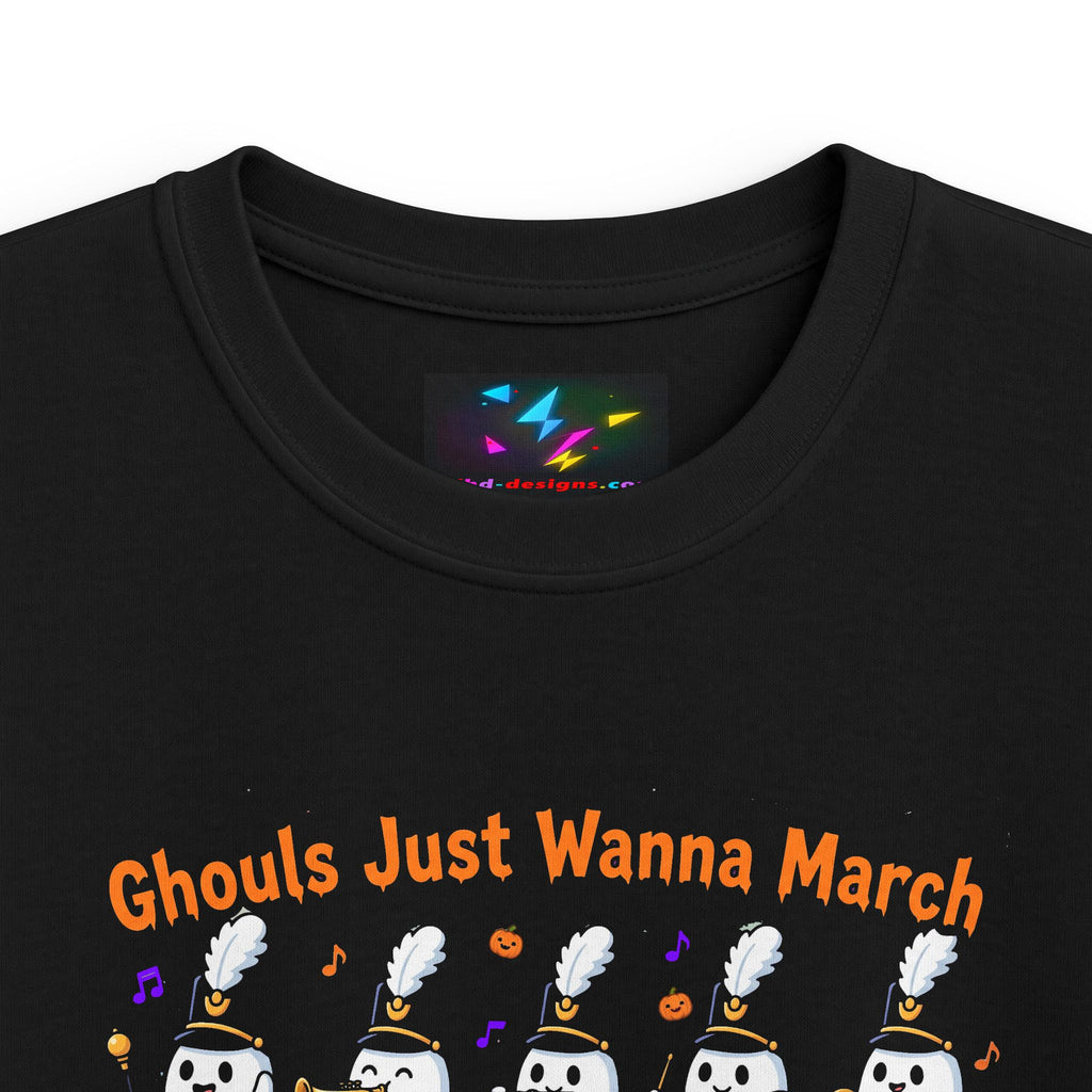 Kids Halloween T‑Shirt — "Ghouls Just Wanna March" Ghost Parade Tee