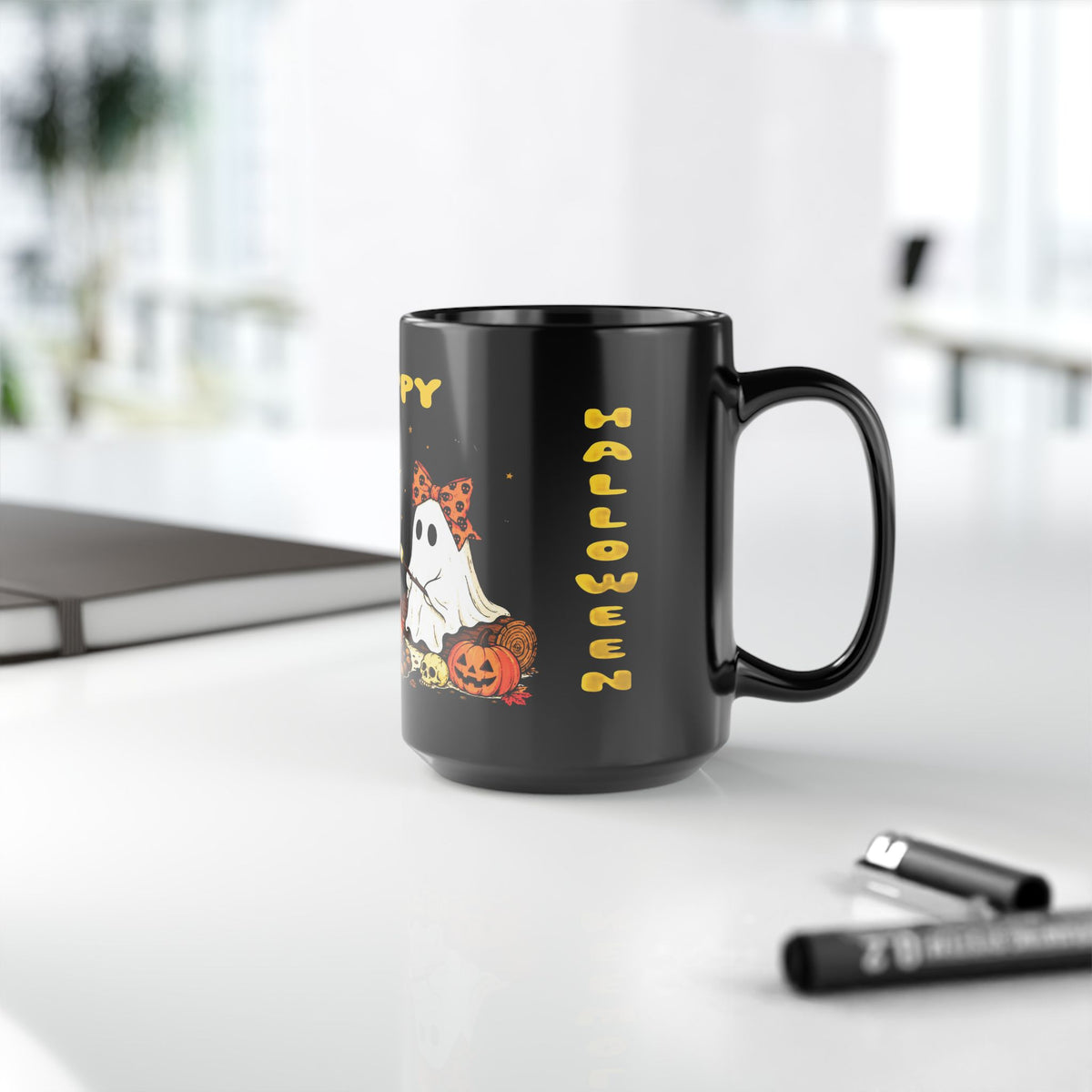 Halloween Ghosts Campfire Mug — "Happy Halloween" 11oz/15oz