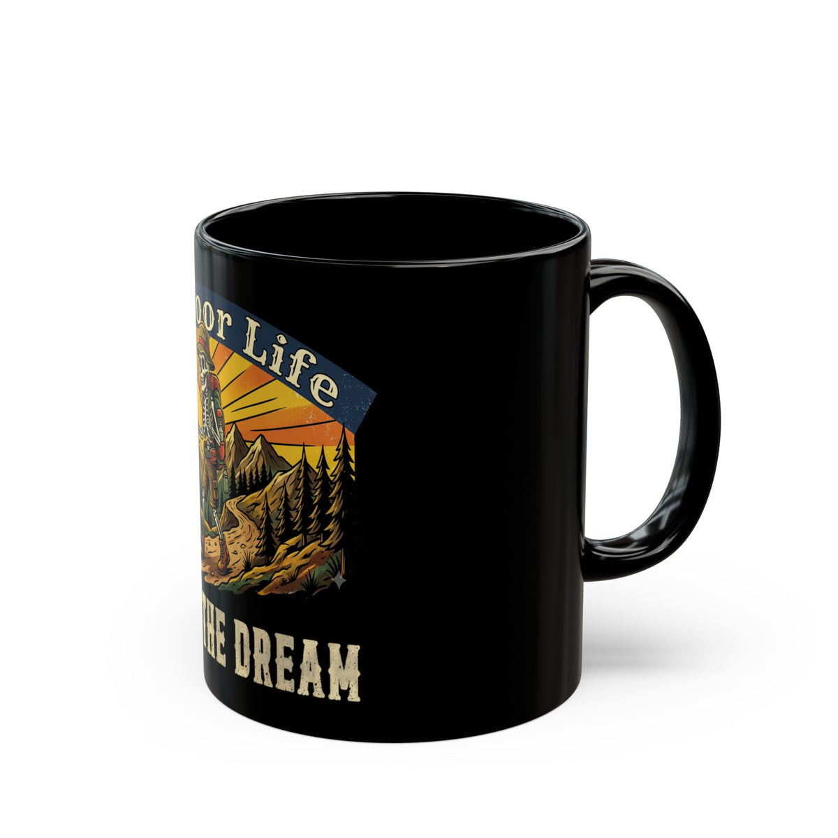 Outdoor Life Mug — "Living the Dream" Camping Coffee Cup