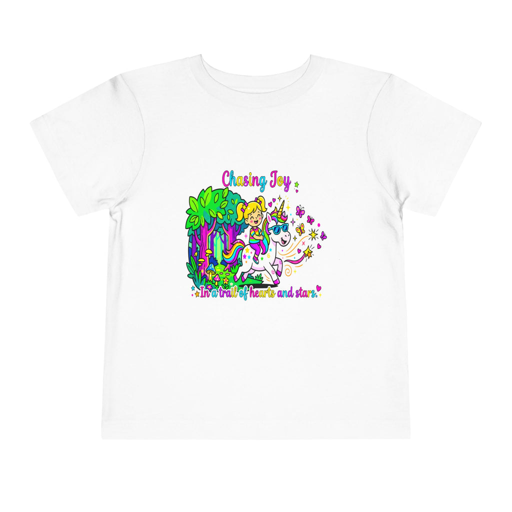 Chasing Joy Unicorn Toddler Tee — Colorful Magical Adventure Shirt
