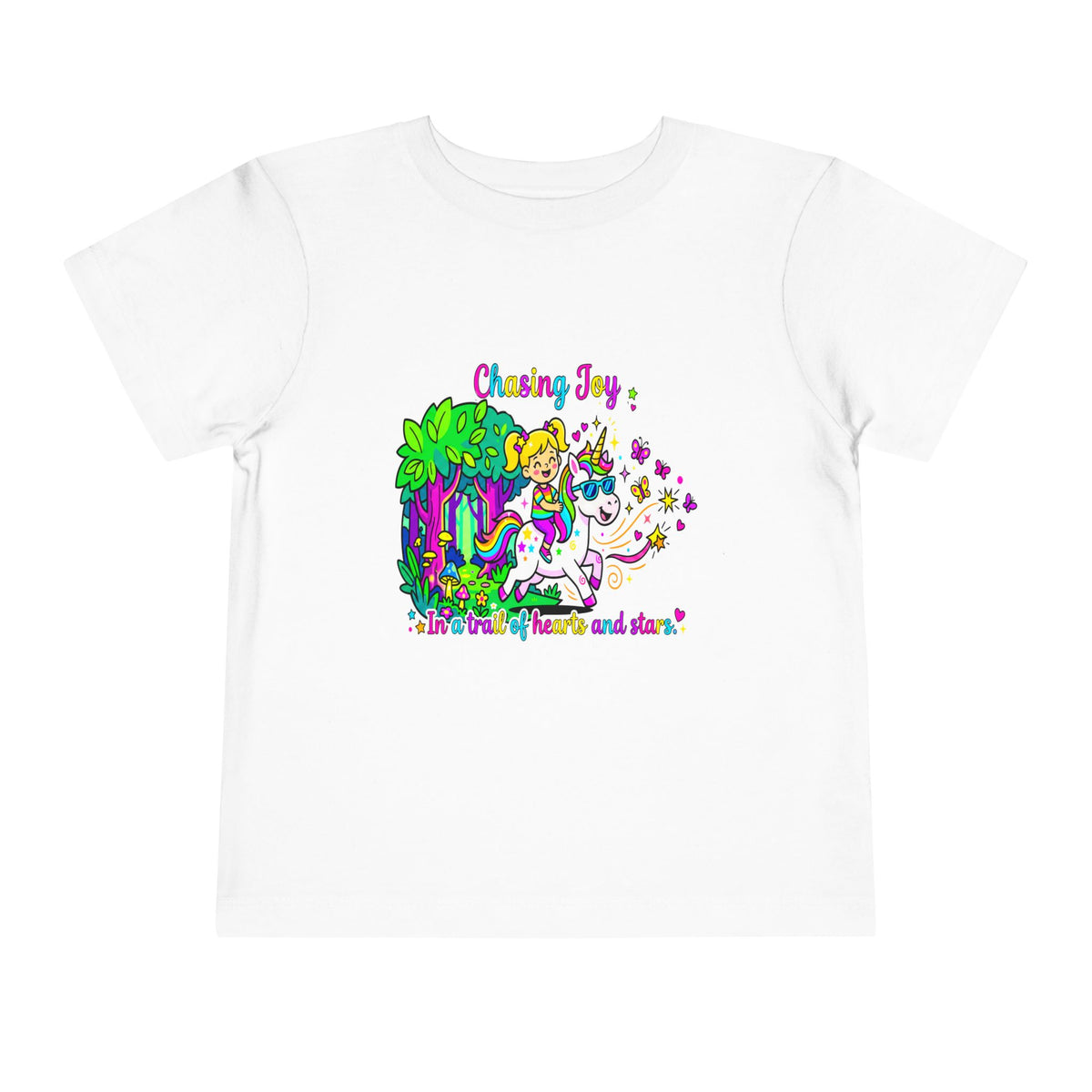 Chasing Joy Unicorn Toddler Tee — Colorful Magical Adventure Shirt