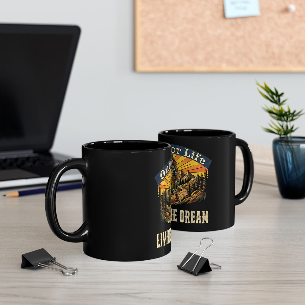 Outdoor Life Mug — "Living the Dream" Camping Coffee Cup