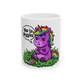 Unicorn Mug — Funny "Nae to Veggies" Grumpy Rainbow Unicorn Ceramic Coffee Cup (11oz/15oz)