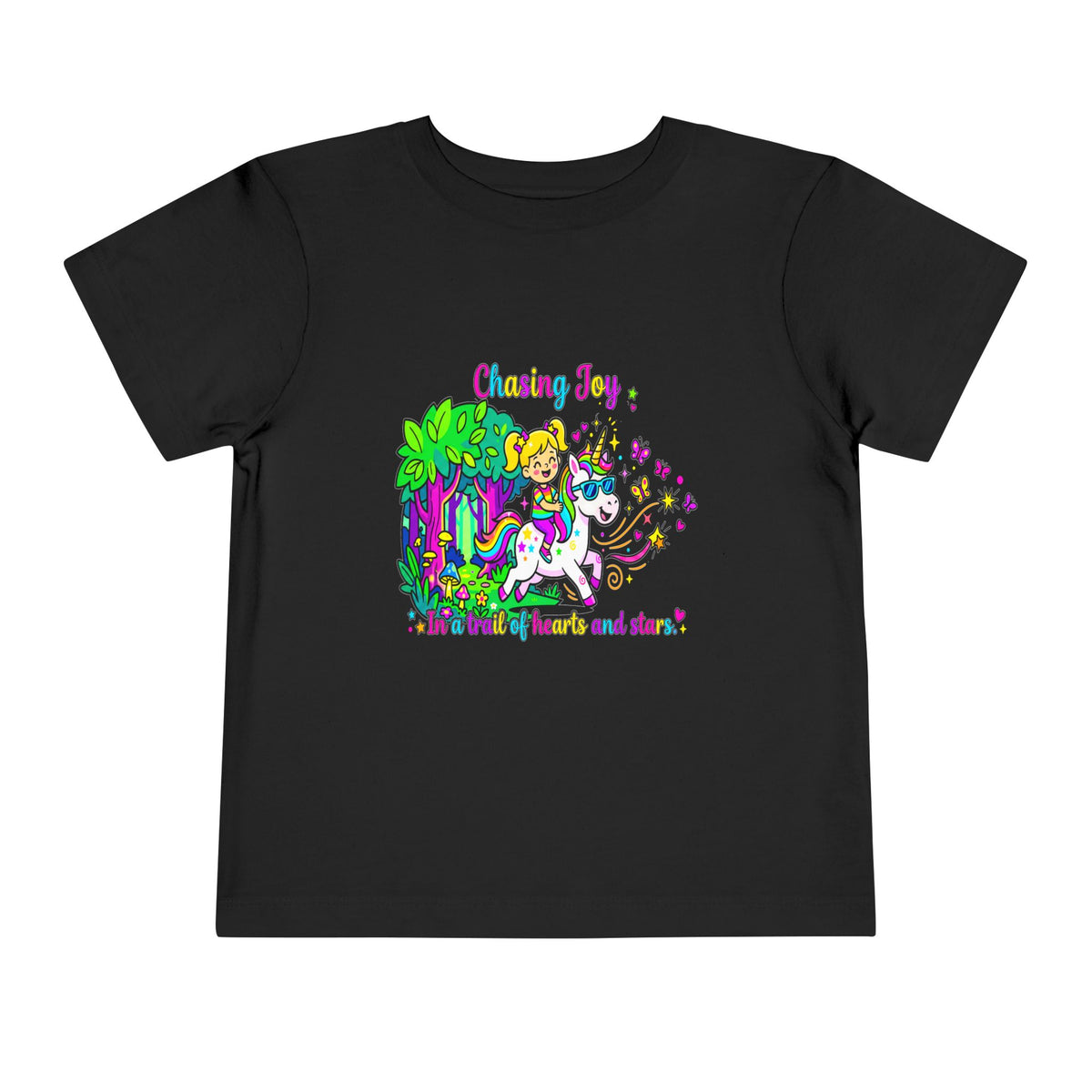 Chasing Joy Unicorn Toddler Tee — Colorful Magical Adventure Shirt