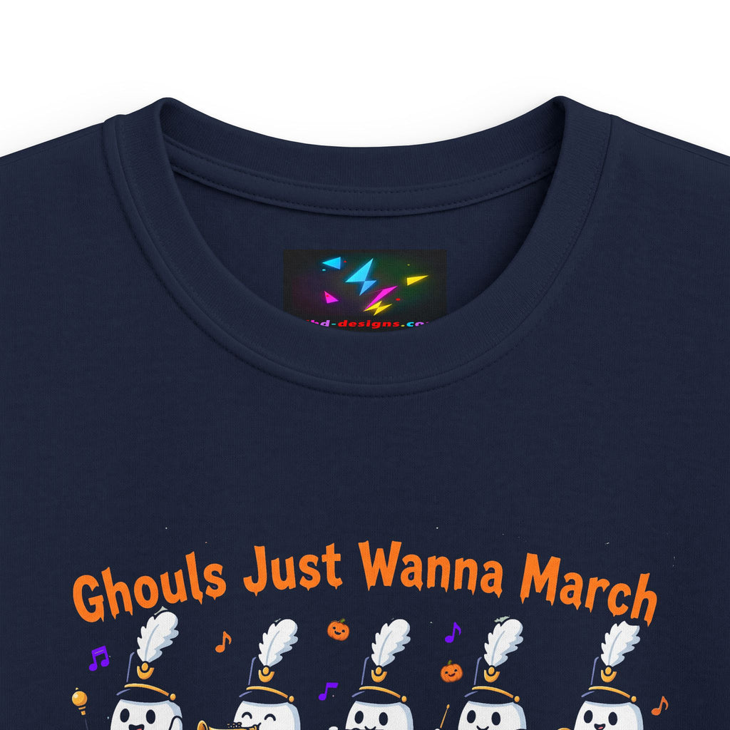 Kids Halloween T‑Shirt — "Ghouls Just Wanna March" Ghost Parade Tee