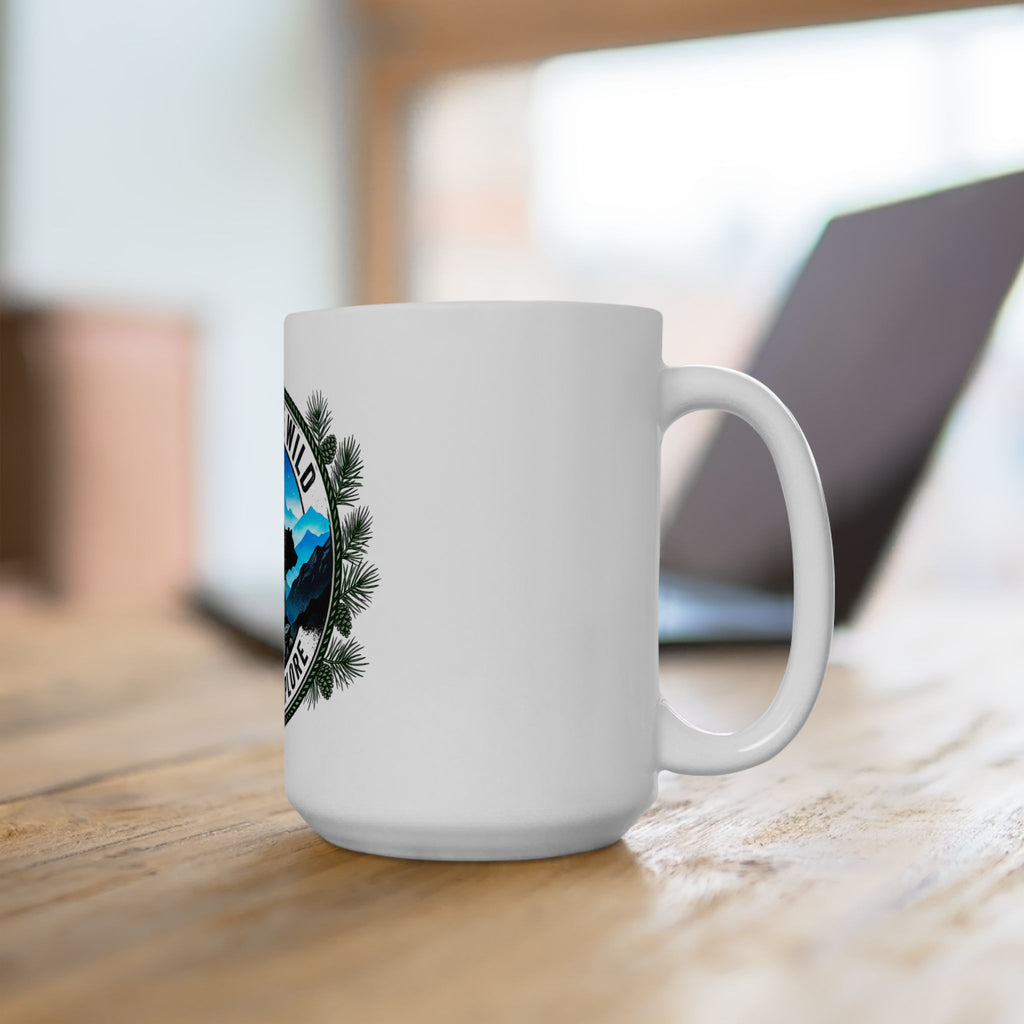 Into The Wild Ceramic Mug — "Seek & Explore" Bear Mountain Coffee Cup (11oz/15oz)