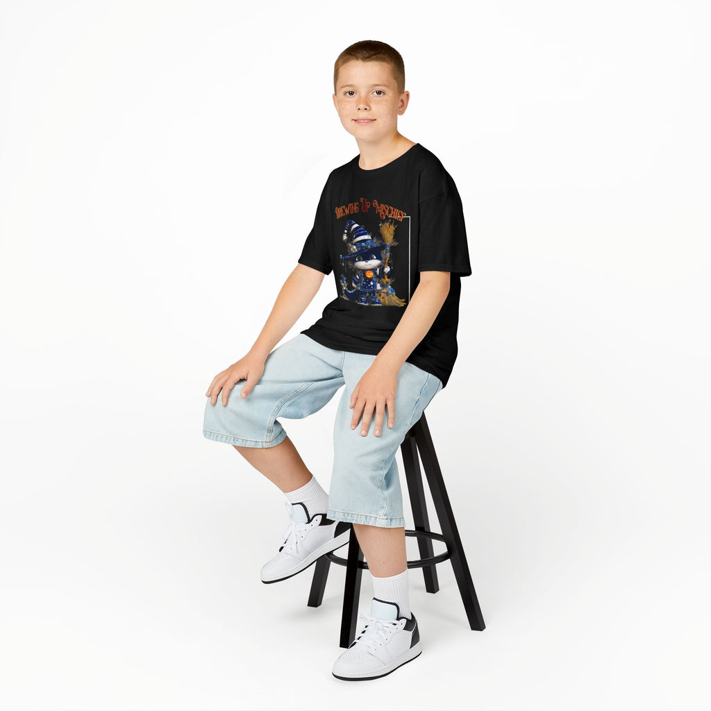 Kids Tee — 'Brewing Up Mischief' Wizard Cat Graphic Shirt