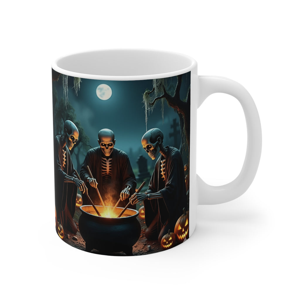 Halloween Cauldron Mug — Spooky Night Pumpkin & Witchcraft Coffee Cup