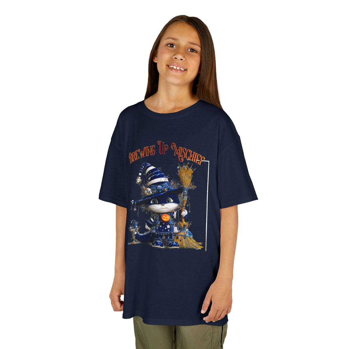 Kids Tee — 'Brewing Up Mischief' Wizard Cat Graphic Shirt