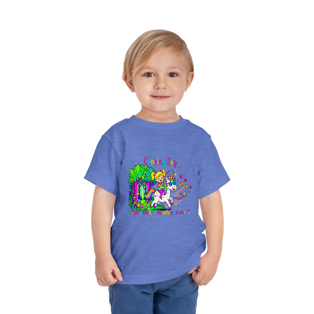Chasing Joy Unicorn Toddler Tee — Colorful Magical Adventure Shirt