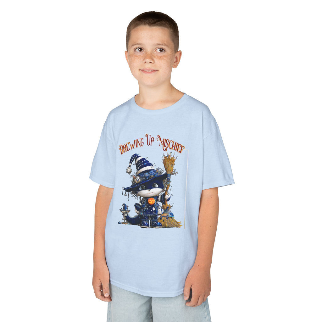 Kids Tee — 'Brewing Up Mischief' Wizard Cat Graphic Shirt