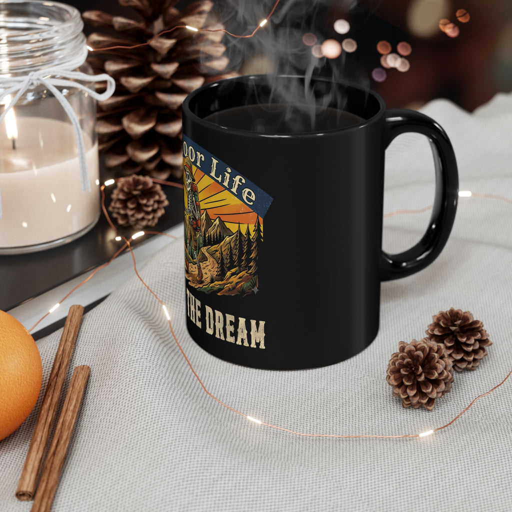 Outdoor Life Mug — "Living the Dream" Camping Coffee Cup