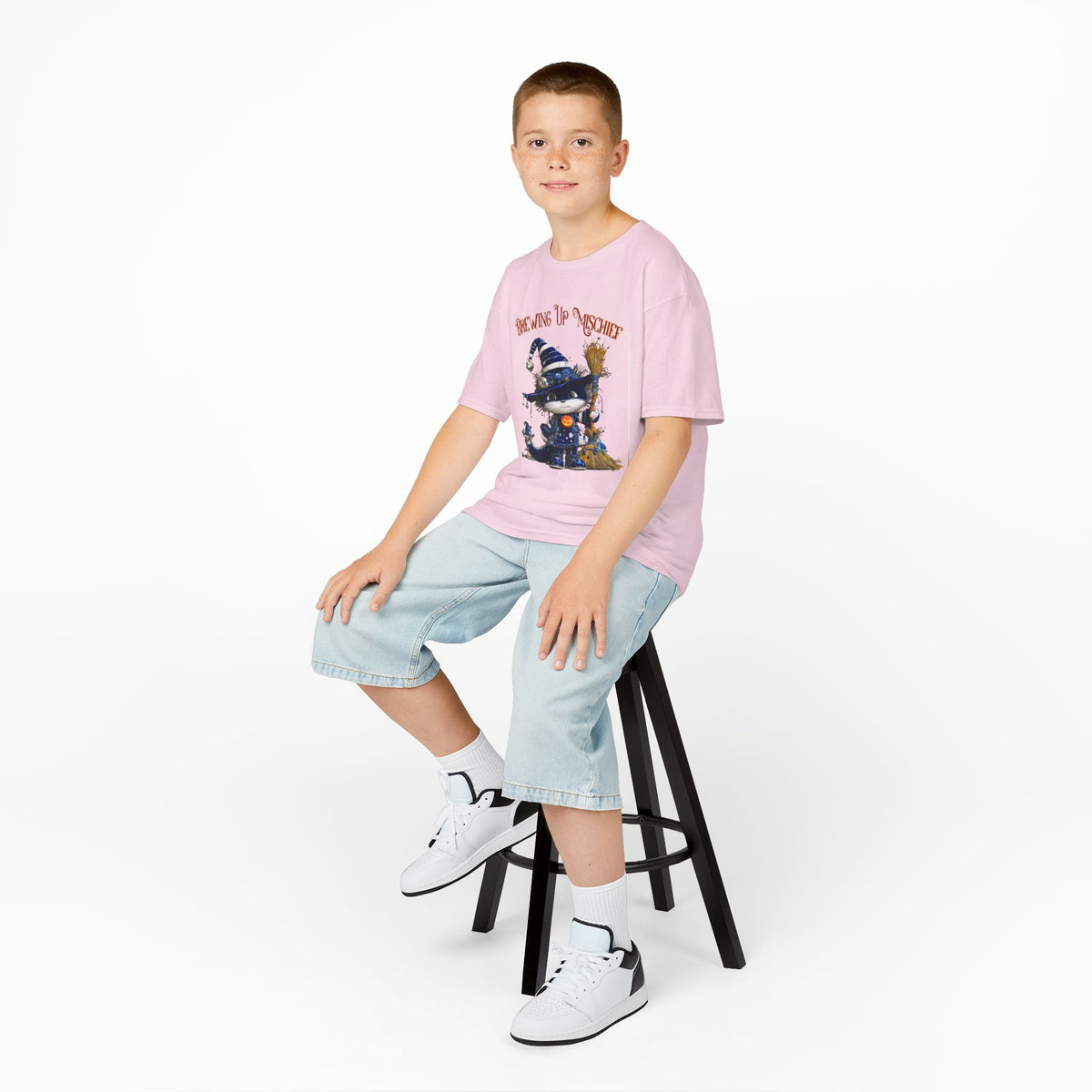 Kids Tee — 'Brewing Up Mischief' Wizard Cat Graphic Shirt