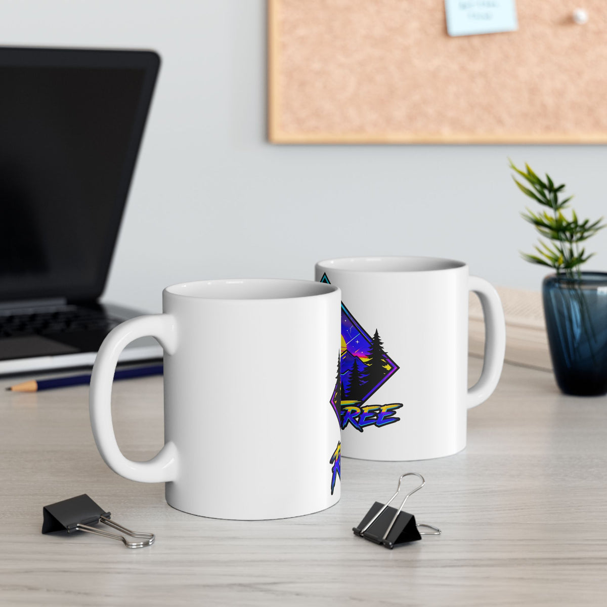 Roam Free Mountain Sunset Ceramic Mug — Adventure Travel Coffee Cup (11oz/15oz)