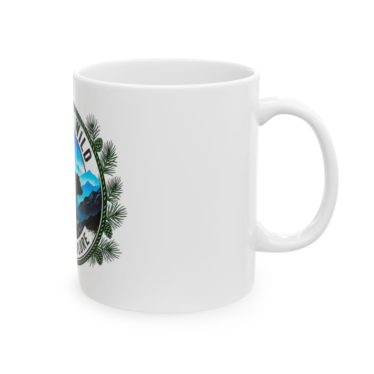 Into The Wild Ceramic Mug — "Seek & Explore" Bear Mountain Coffee Cup (11oz/15oz)