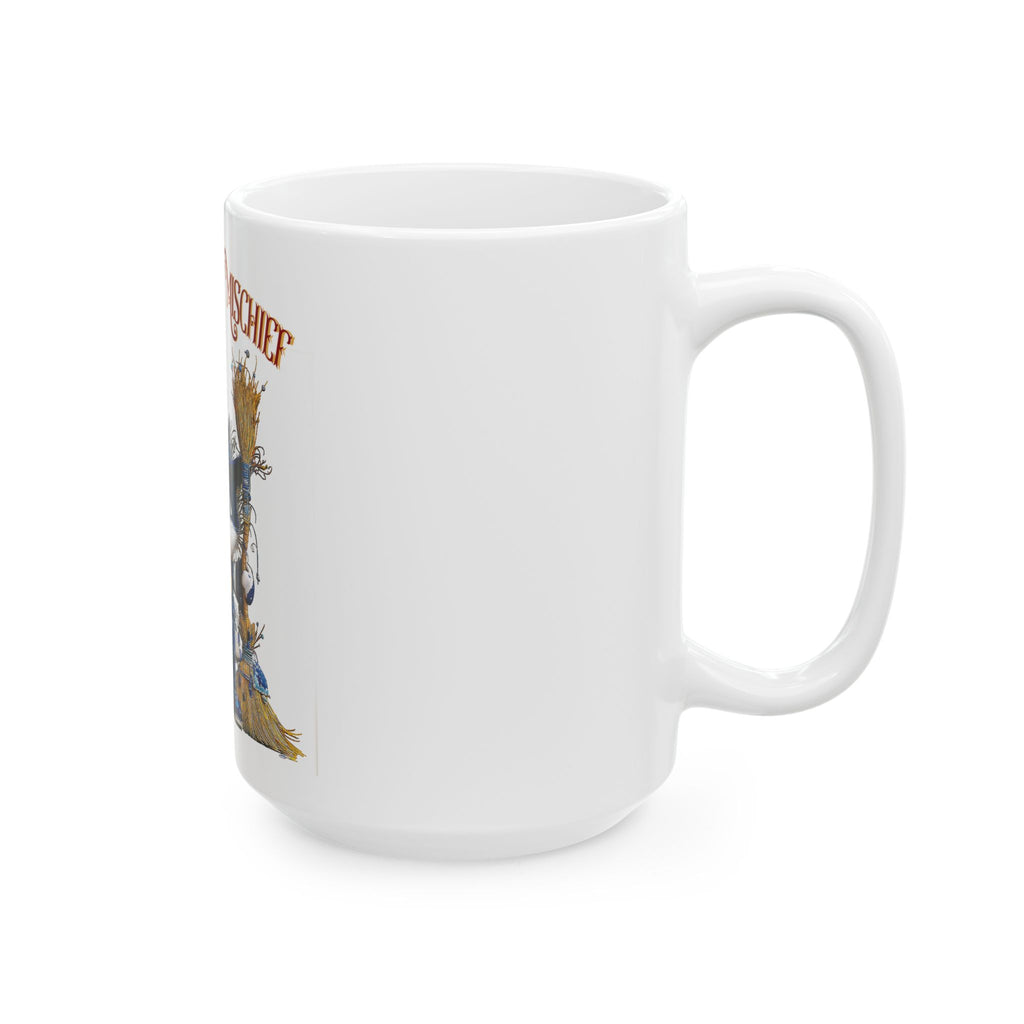 Brewing Up Mischief Ceramic Mug — Cute Witch Cat Halloween Coffee Cup (11oz & 15oz)