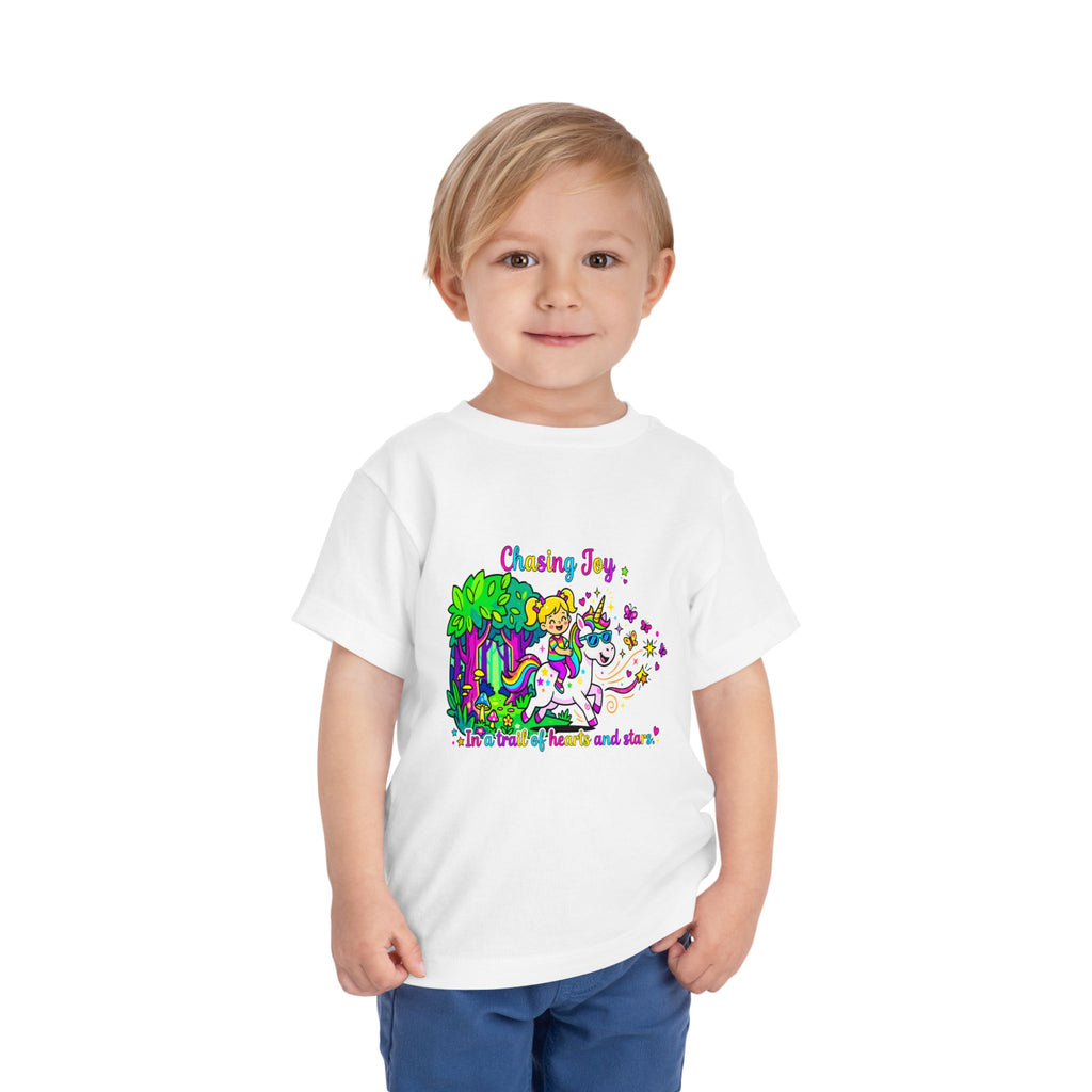 Chasing Joy Unicorn Toddler Tee — Colorful Magical Adventure Shirt