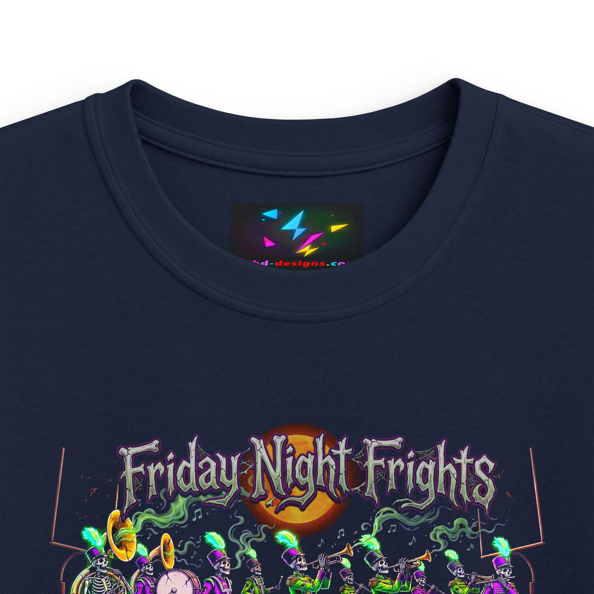 Kids Tee — "Friday Night Frights" Halloween Skeleton Parade Shirt