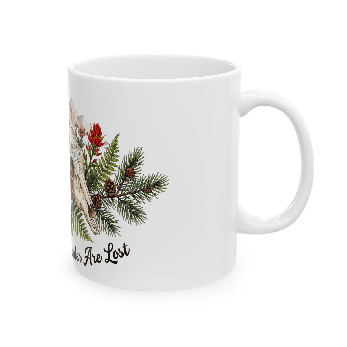 Adventure Compass Ceramic Mug — "Not All Who Wander Are Lost" Coffee Cup
